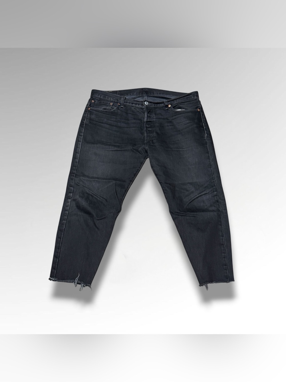 Levi’s 501 Cropped Faded Black Denim Jeans